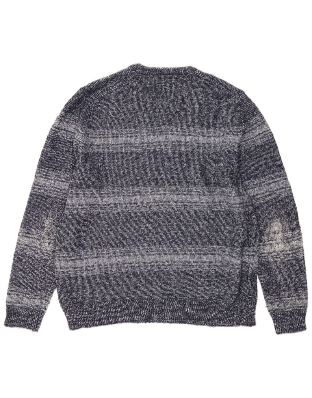 Marks & Spencer - Jersey de cuello redondo para hombre, talla grande, poliéster a rayas azules