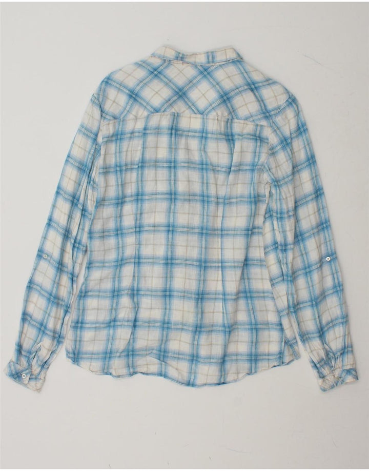 MASSIMO DUTTI Womens Shirt EU 36 XS Blue Check Cotton Vintage Massimo Dutti and Second-Hand Massimo Dutti from Messina Hembry 