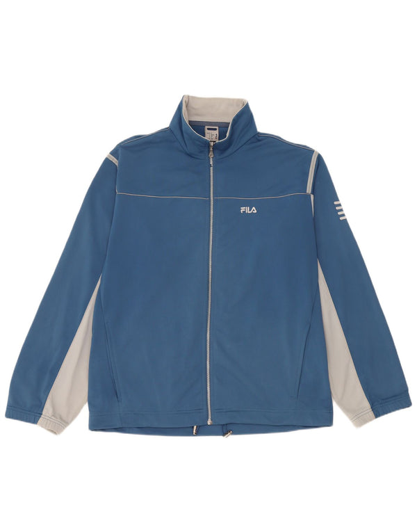 Fila Chaqueta superior de chándal para hombre IT 46/48 Poliéster color block azul pequeño