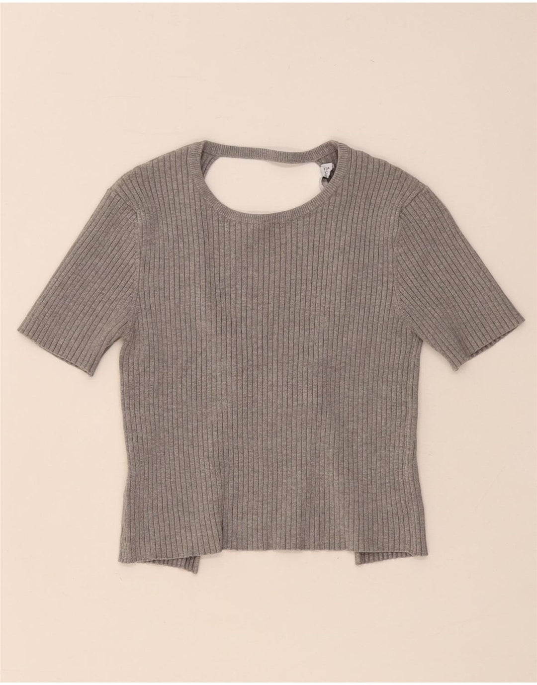 Zara Mujer Blusa Corta Top UK 42 Gris Medio