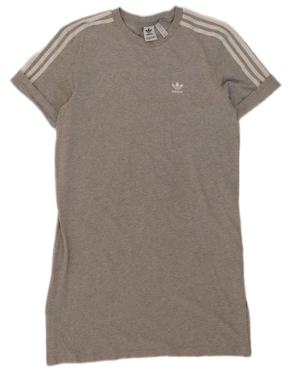 Adidas - Vestido tipo camiseta extragrande para mujer, talla 10, algodón gris pequeño