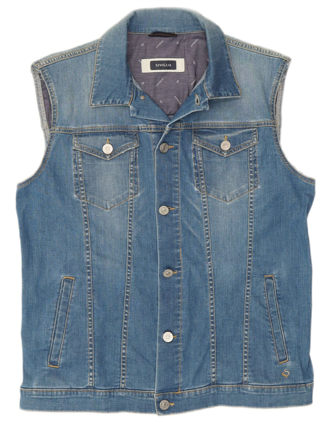 SIVIGLIA Chaleco vaquero para hombre UK 38 Azul medio