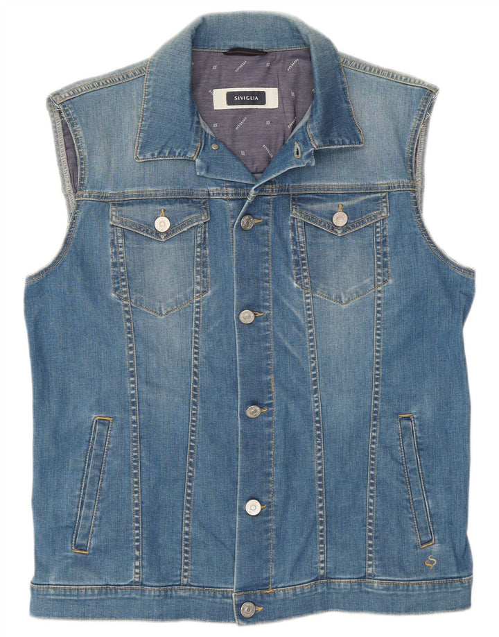 SIVIGLIA Chaleco vaquero para hombre UK 38 Azul medio