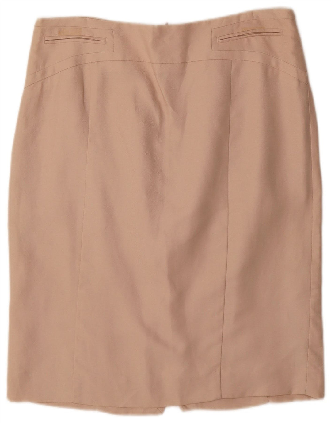 ZARA Mujer Falda Lápiz De Cintura Alta XL W32 Rayón Beige
