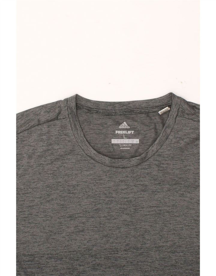 ADIDAS Mens Climalite T-Shirt Top Large Grey Polyester Vintage Adidas and Second-Hand Adidas from Messina Hembry 