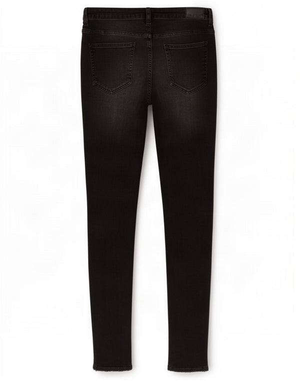 Zara Mujer Z1975 Vaqueros Pitillo Desgastados EU 40 Medium W30 L29 Negro