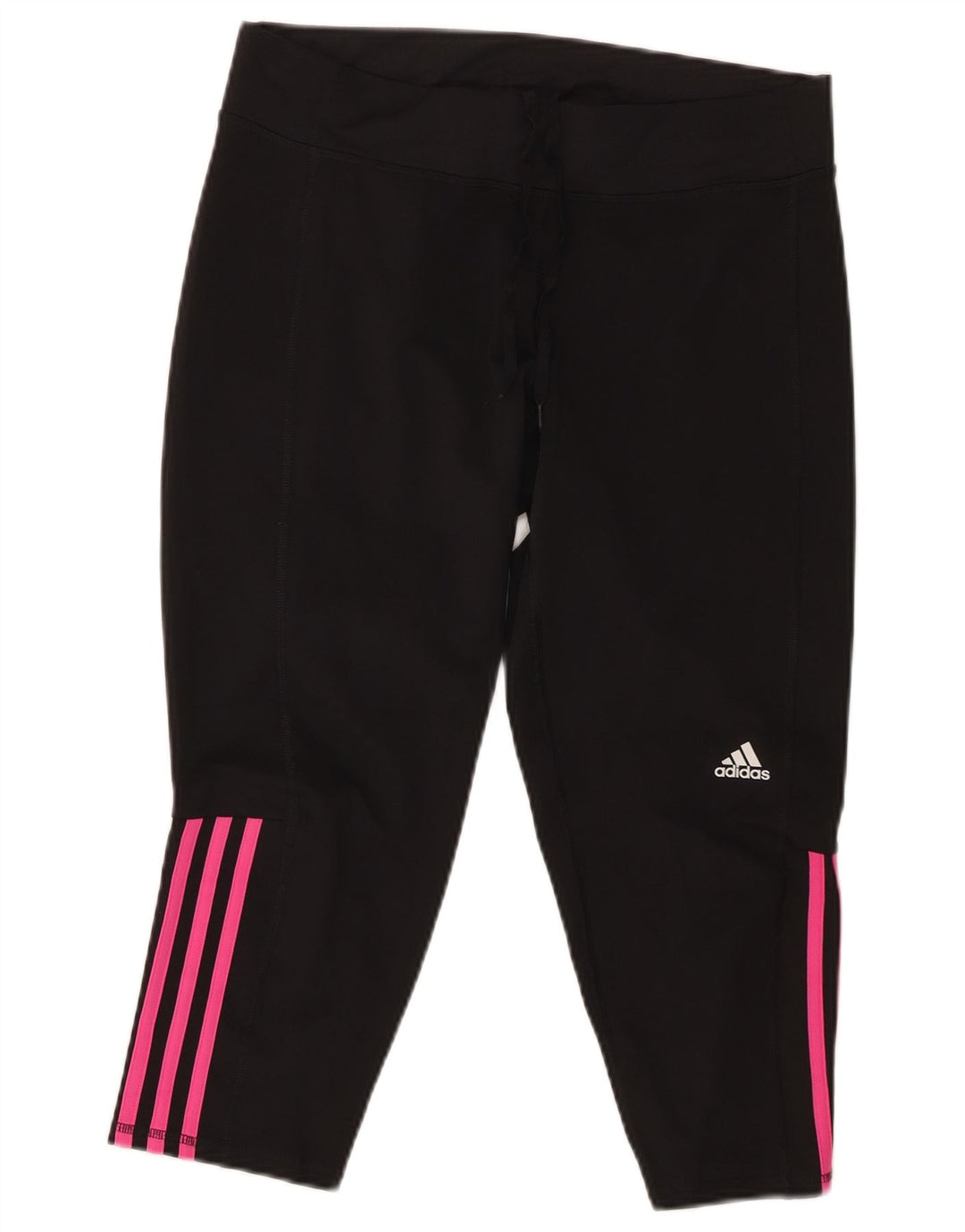 ADIDAS Mujer Capri Chándal Pantalones UK 16/18 Grande Negro Poliéster