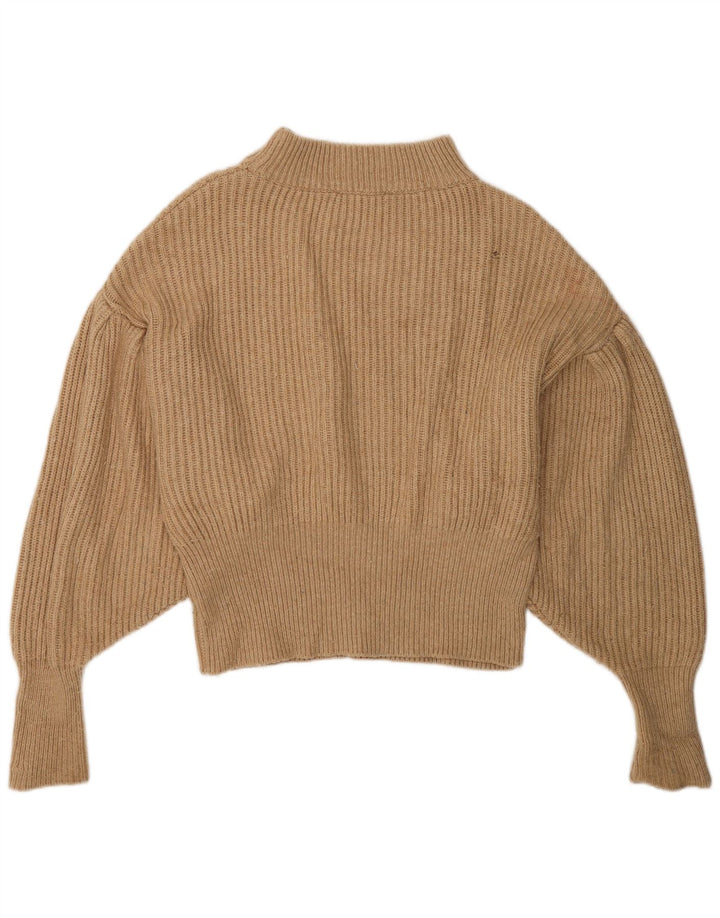 Zara Mujer Oversize Cuello Redondo Jersey Jersey UK 10 Small Marrón