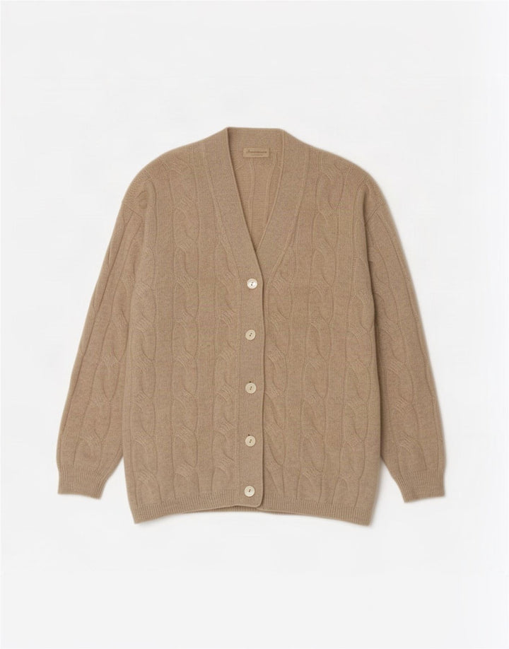 Ferramosca Cárdigan extragrande para mujer IT 46 Large Lana beige