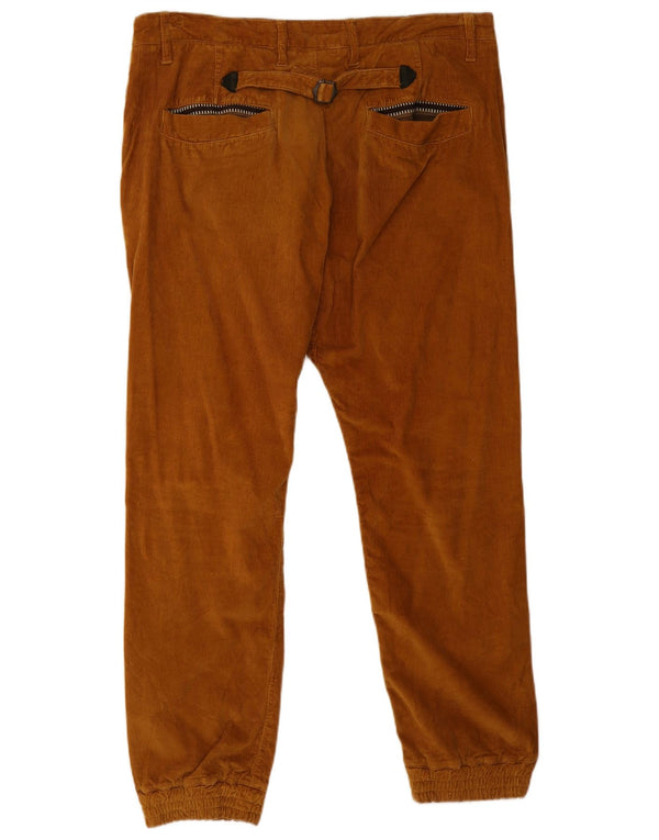 Zara Mens Joggers Pantalones de pana EU 44 Large W34 L29 Marrón