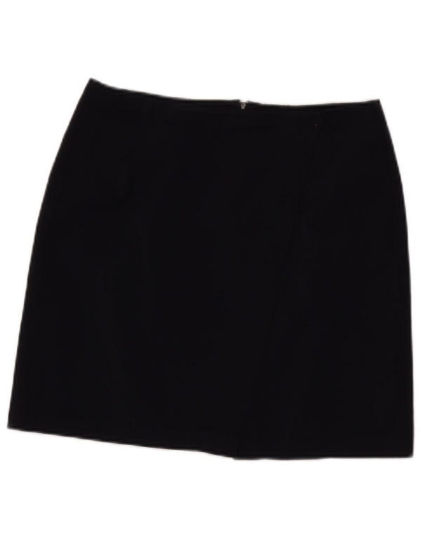 Minifalda Benetton Mujer IT 44 Medium W28 Lana Virgen Azul Marino