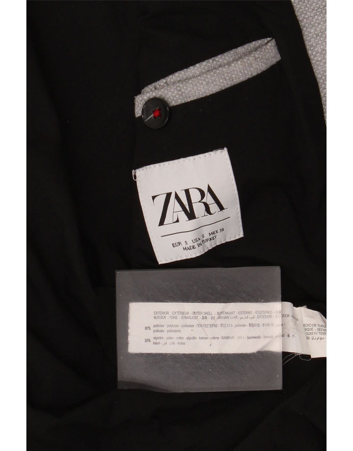 Zara Chaqueta Blazer De 2 Botones Para Hombre UK 36 Small Gris Poliéster