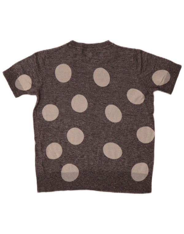 Marks & Spencer Jersey de Cuello Redondo para Mujer UK 8 Small Gris Lunares