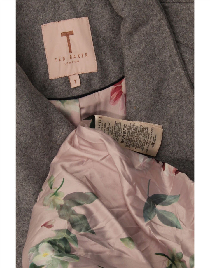 Abrigo cruzado para mujer de Ted Baker Talla 1 XS Lana gris