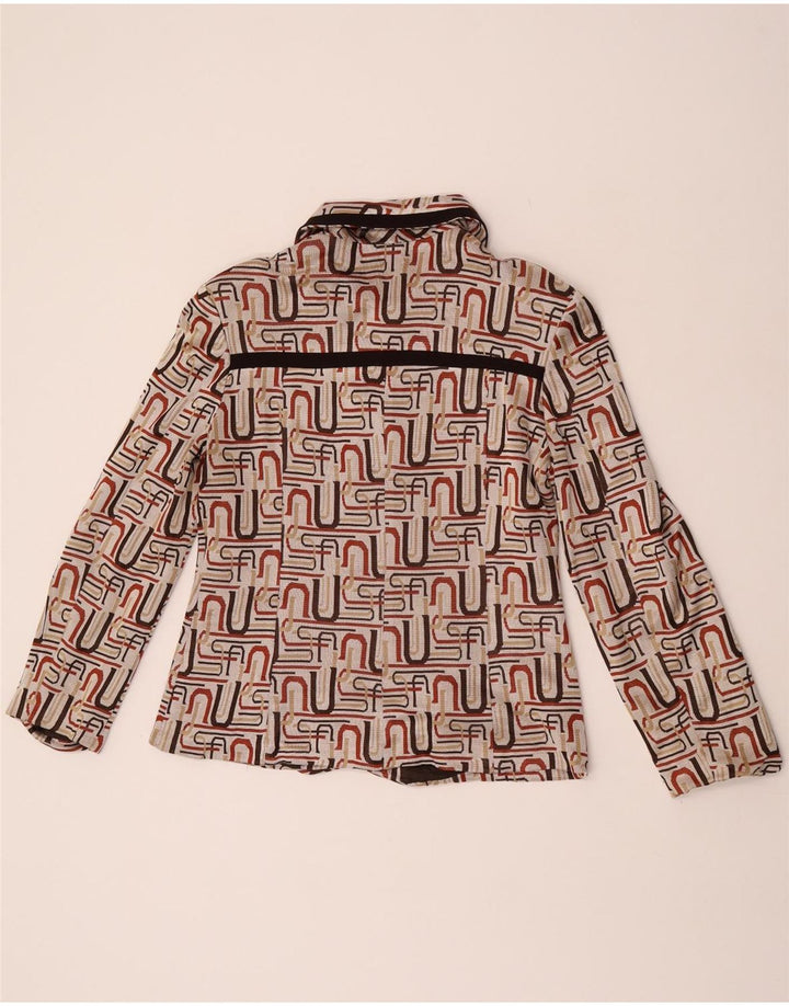 Swish Chaqueta Blazer de 5 Botones para Mujer UK 44 Medio Beige Geométrico