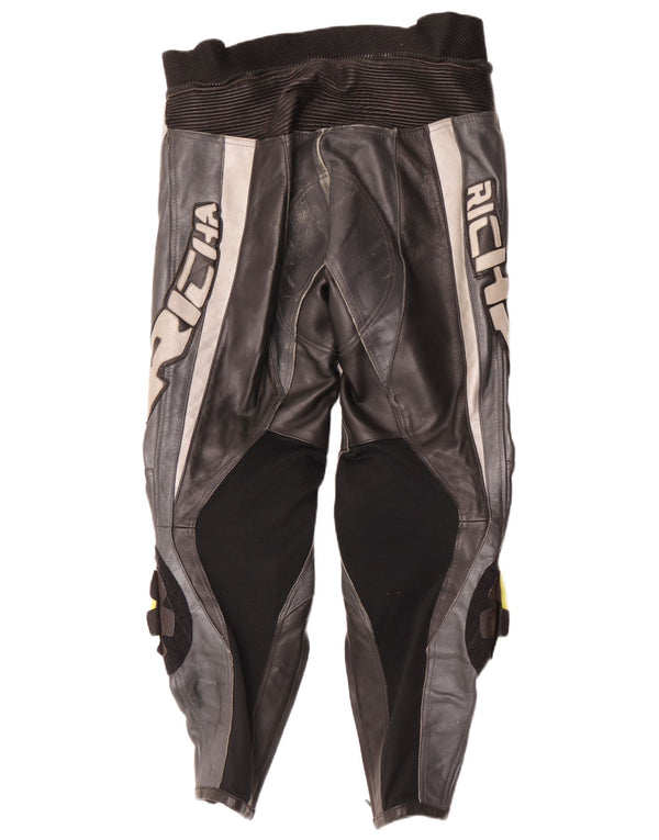 Pantalones de cuero Richa para hombre EU 52 Large W34 L29 Bloque de color negro