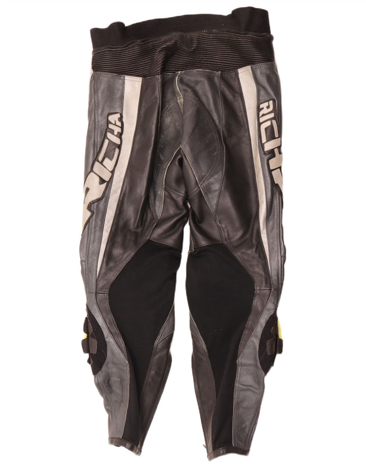 Pantalones de cuero Richa para hombre EU 52 Large W34 L29 Bloque de color negro