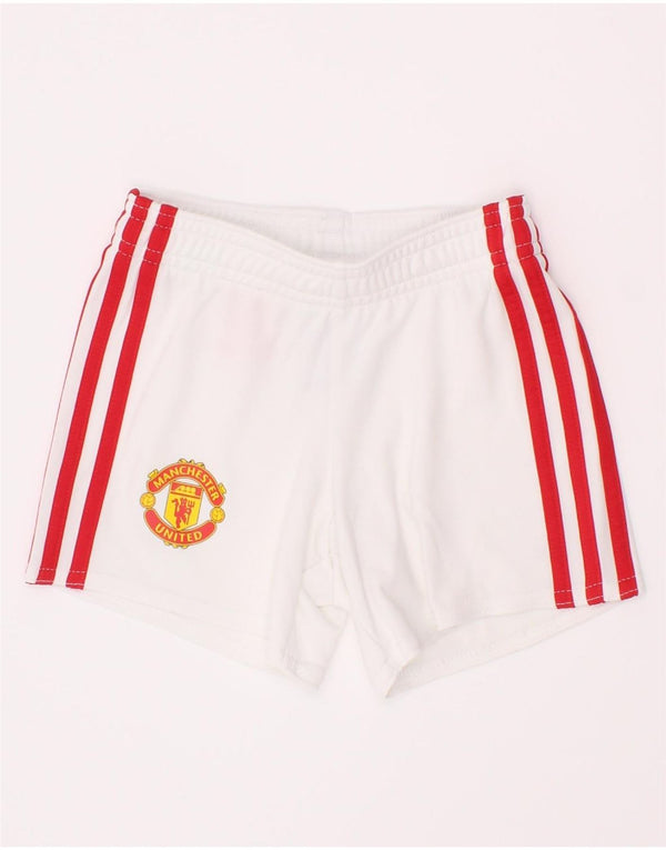 Adidas Pantalones cortos deportivos Manchester United para bebés de 6 a 9 meses, poliéster blanco