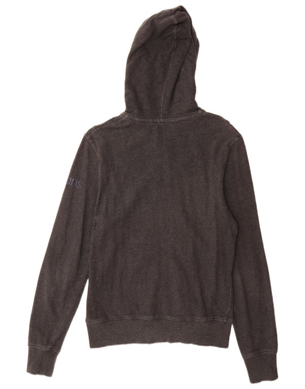 Calvin Klein Jeans Sudadera con capucha y cremallera gráfica para hombre Suéter pequeño de algodón gris