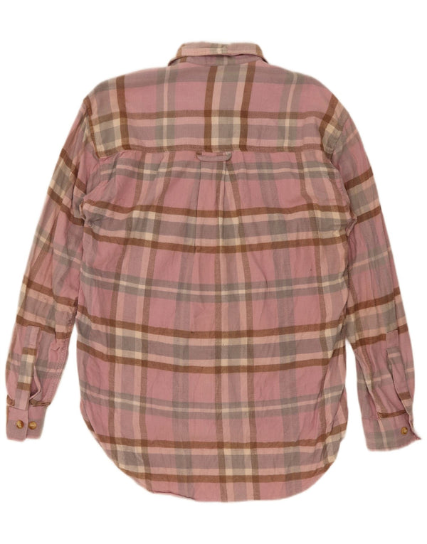 Vintage Mens Flannel Shirt XL Pink Plaid Cotton