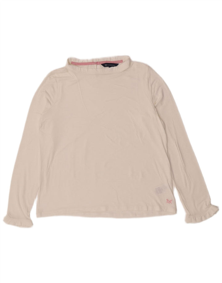 Crew Clothing - Camiseta de manga larga para mujer (talla 40), color blanco medio