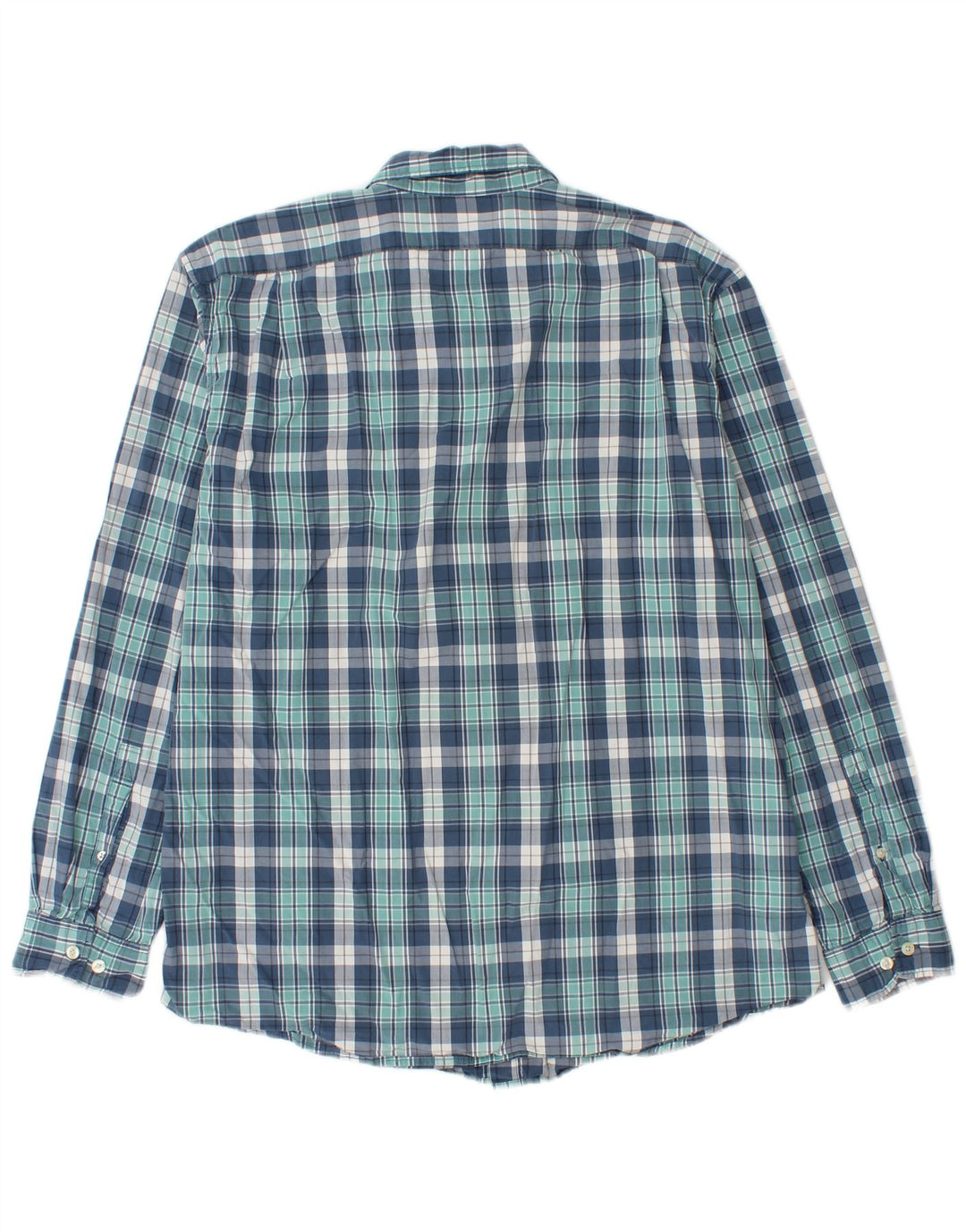 Eddie Bauer Camisa de corte clásico para hombre de algodón a cuadros azules grandes
