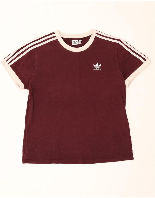 Adidas Camiseta extragrande para mujer UK 8 Small Borgoña Algodón