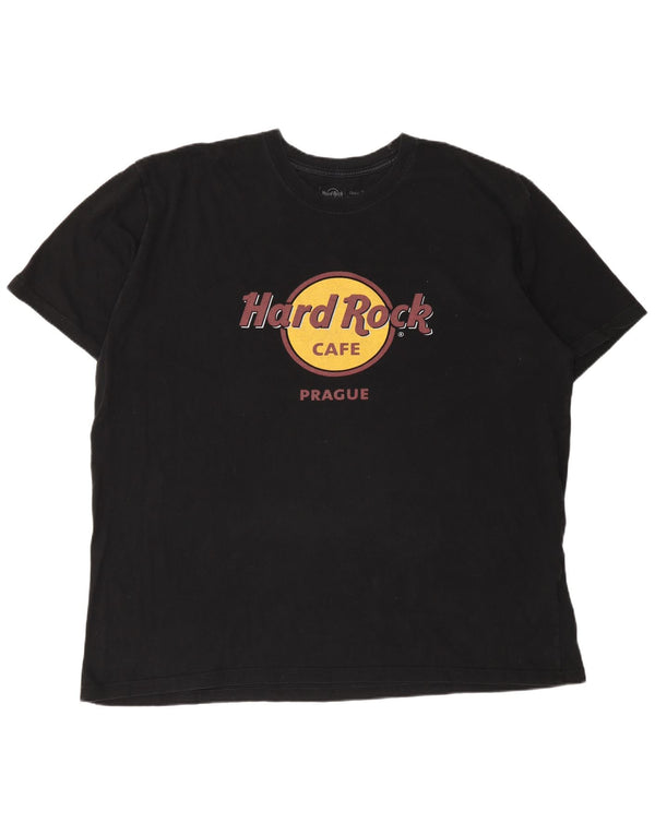 Hard Rock Cafe Camiseta gráfica de ajuste clásico Praga para hombre Top 2XL Algodón negro