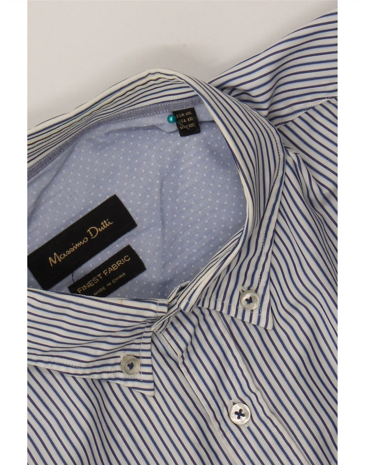 Camisa Hombre Massimo Dutti 2XL Azul Rayas
