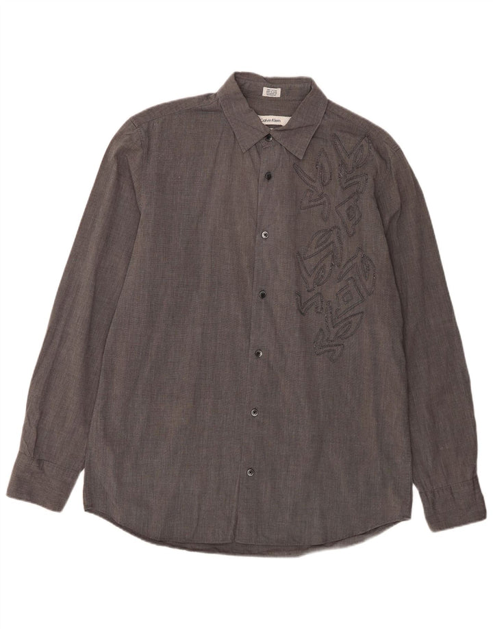 Camisa CALVIN KLEIN Hombre Modern Fit Algodón Gris Medio