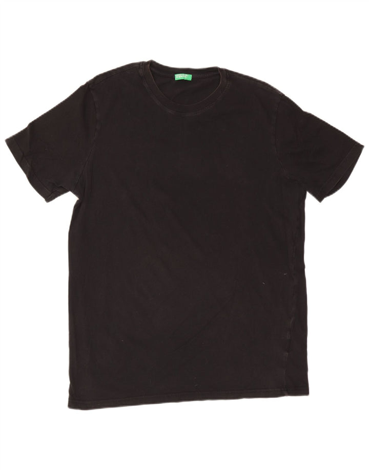 Benetton Camiseta Top Grande Negro Algodón Hombre