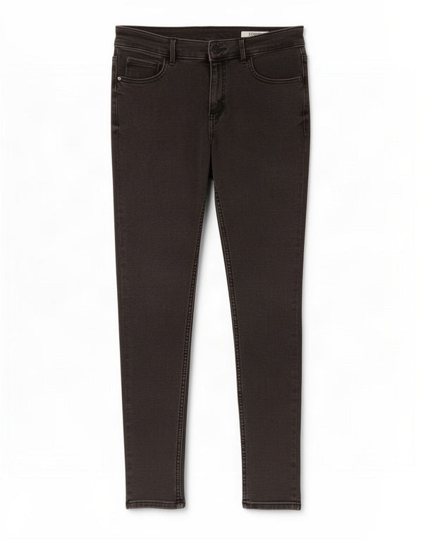 Marks & Spencer Jeans ajustados para mujer UK 12 Medium W30 L25 Algodón negro
