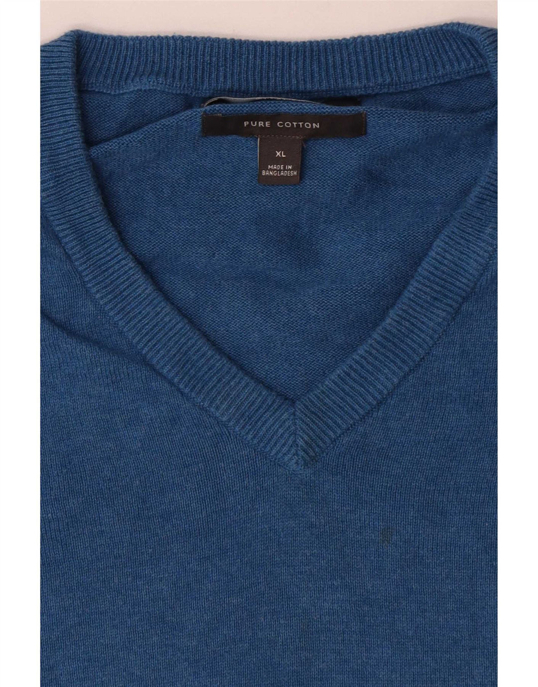 Marks & Spencer Jersey con cuello en V para hombre XL Algodón azul