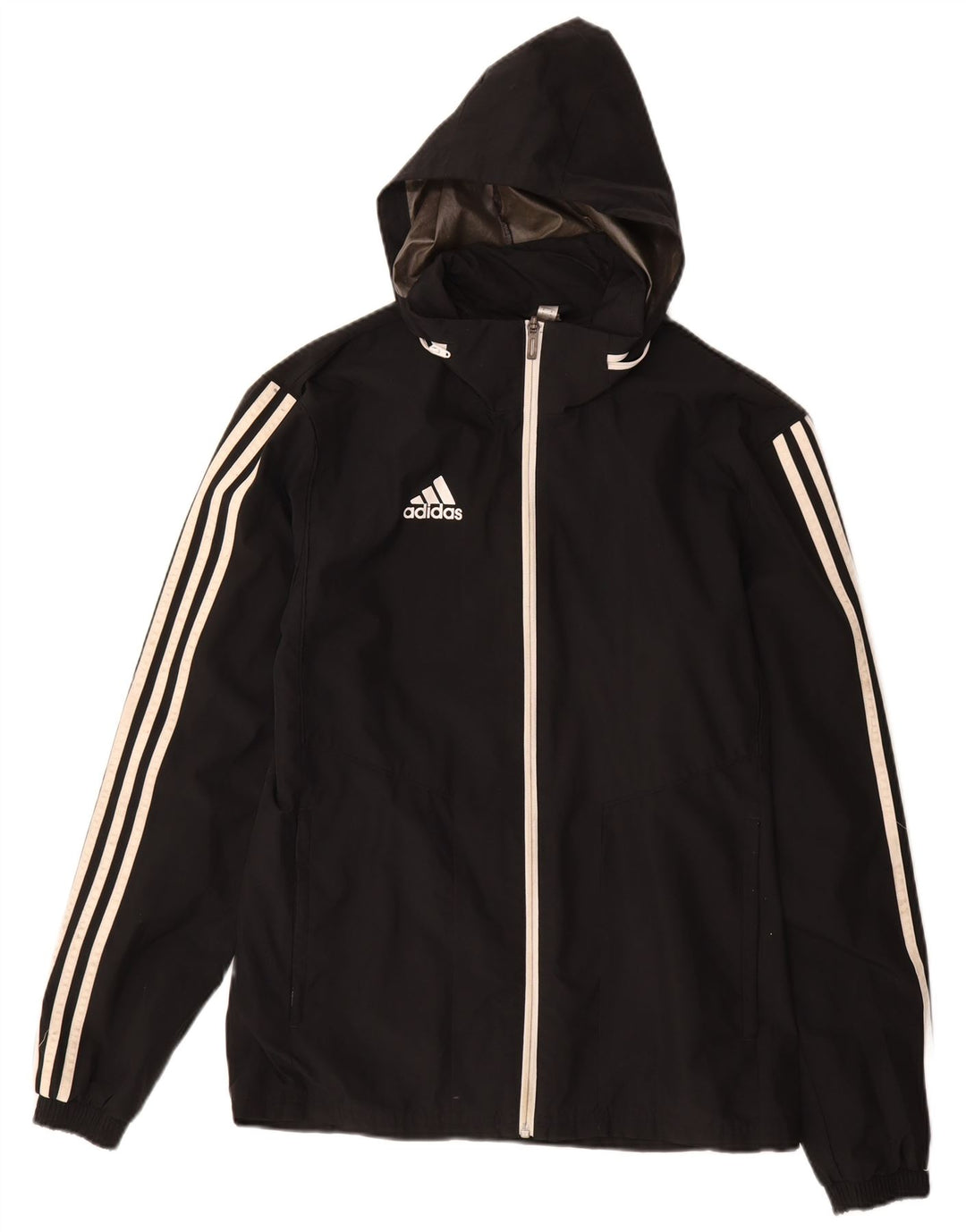 Adidas - Chándal con capucha para hombre, chaqueta superior, poliéster negro pequeño