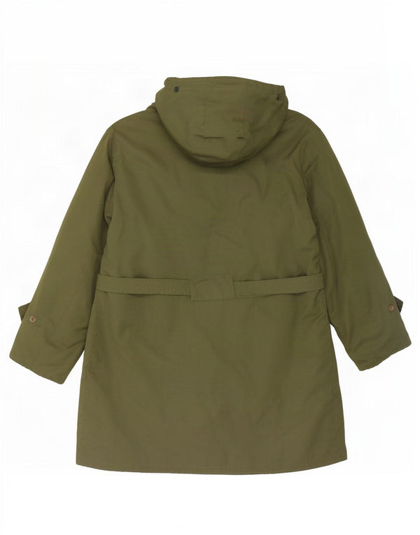 Vintage hombres con capucha Sherpa Parka chaqueta Reino Unido 40 grande caqui