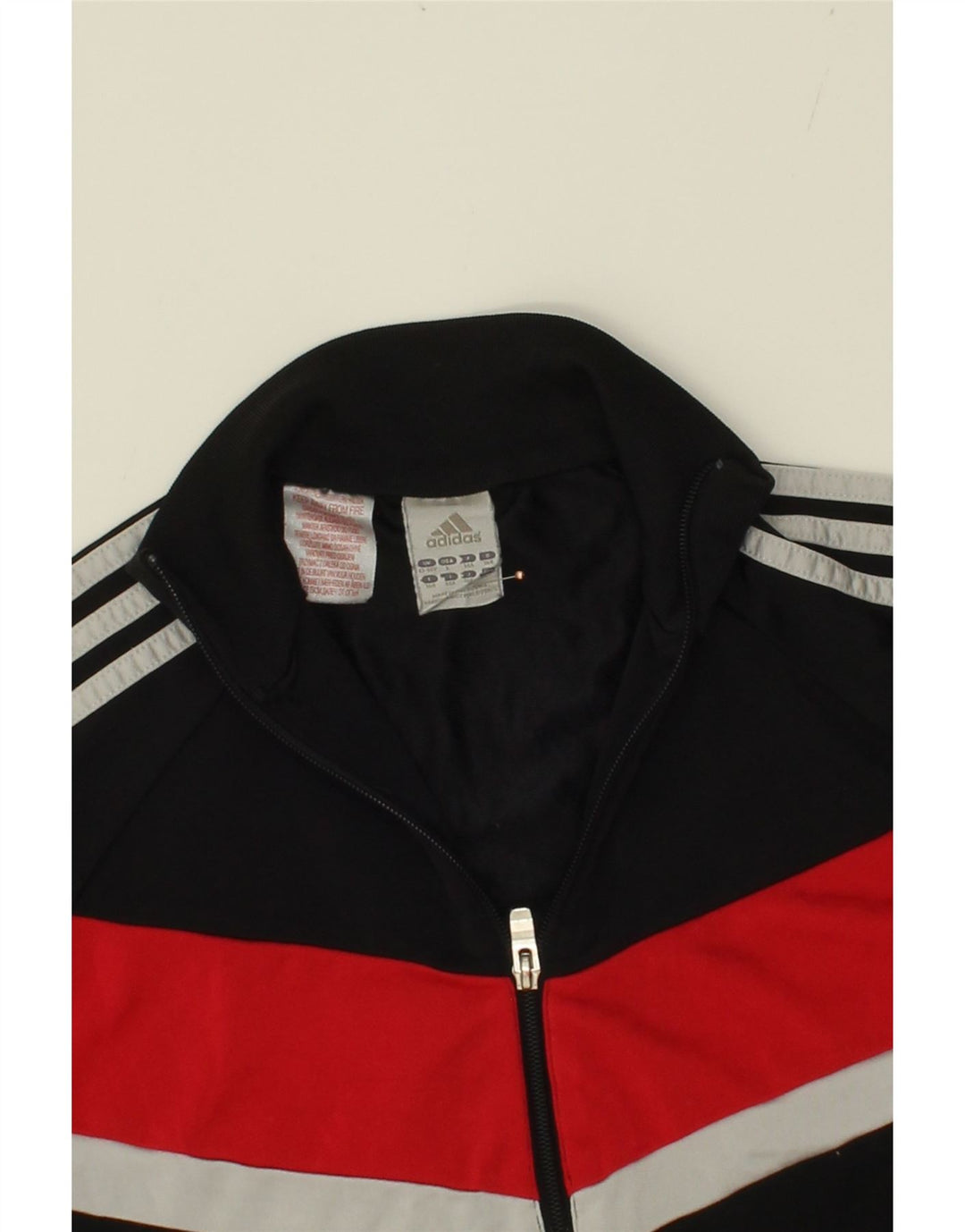 ADIDAS Boys Tracksuit Top Jacket 13-14 Years Black Colourblock Polyester Vintage Adidas and Second-Hand Adidas from Messina Hembry 