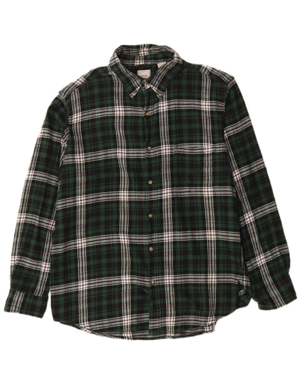 Chaps Camisa de franela para hombre XL Algodón a cuadros verde