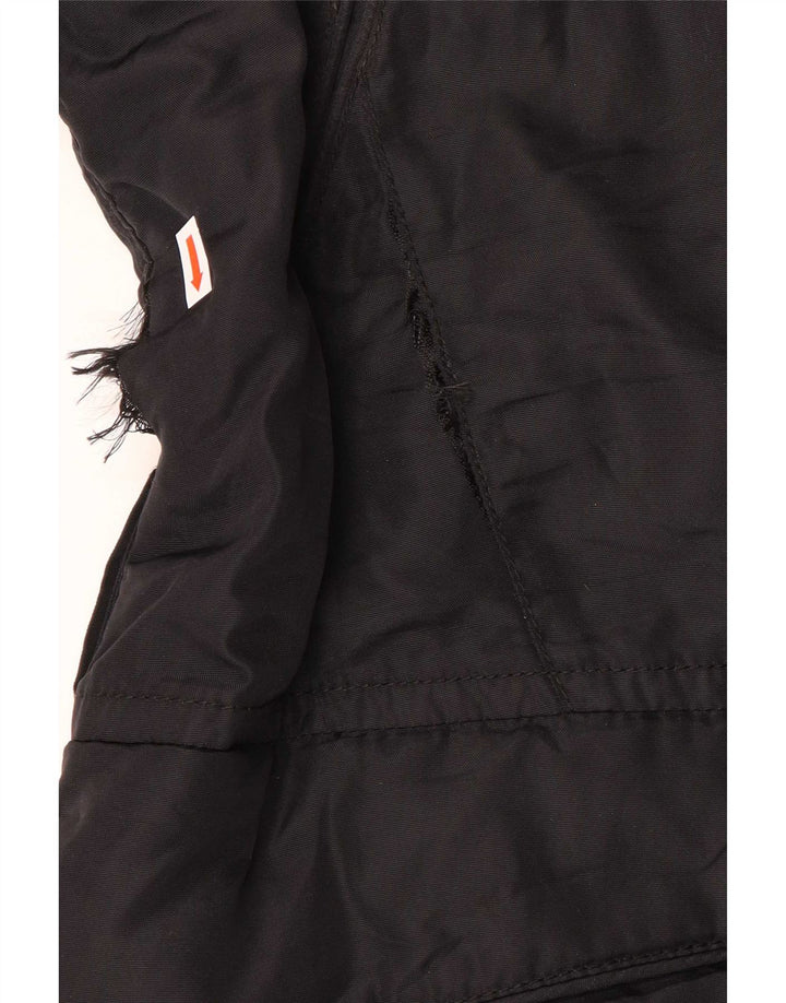 PEUTEREY Abrigo acolchado con capucha para mujer IT 46 Large Poliamida negra
