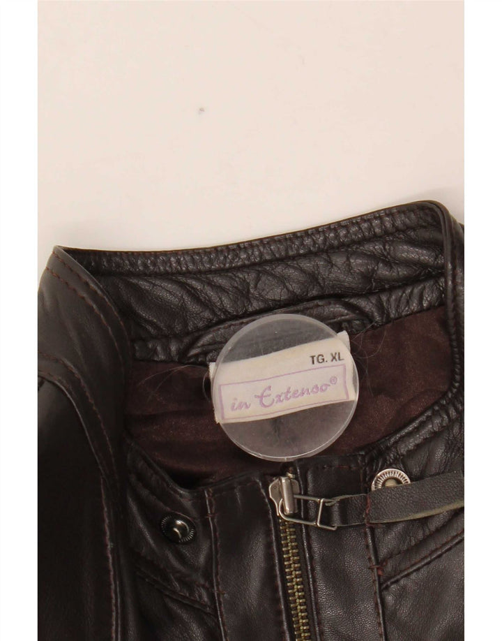In Extenso Chaqueta Bomber de Cuero para Mujer UK 40 XL Marrón