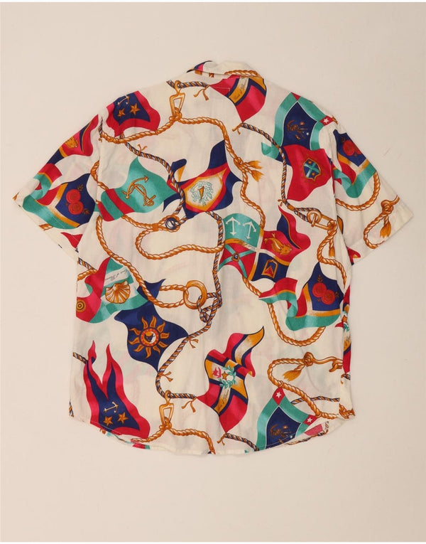 Conte of Florence Camisa con estampado abstracto para mujer UK 40 XL Multicolor