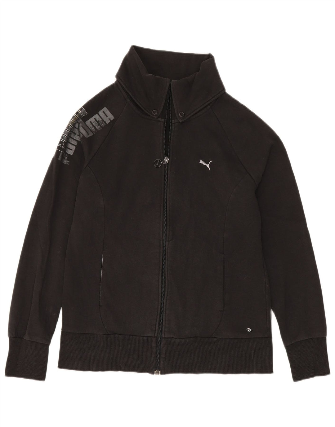Puma - Chaqueta de chándal gráfica para mujer, talla 40, color negro