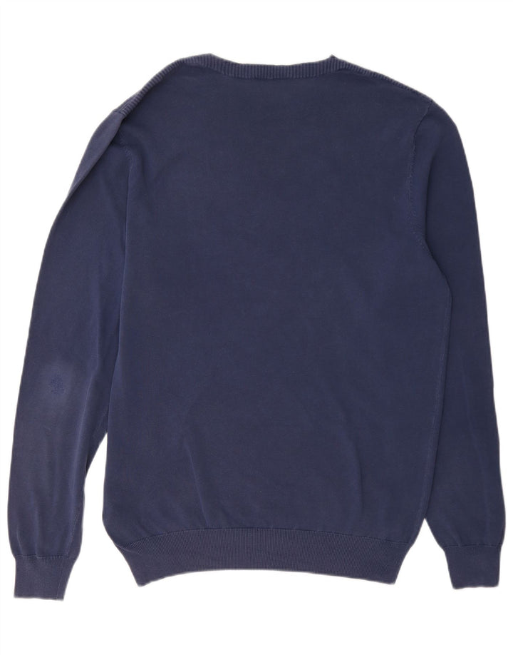Massimo Dutti Jersey Cuello Redondo Hombre Medio Azul Marino Algodón