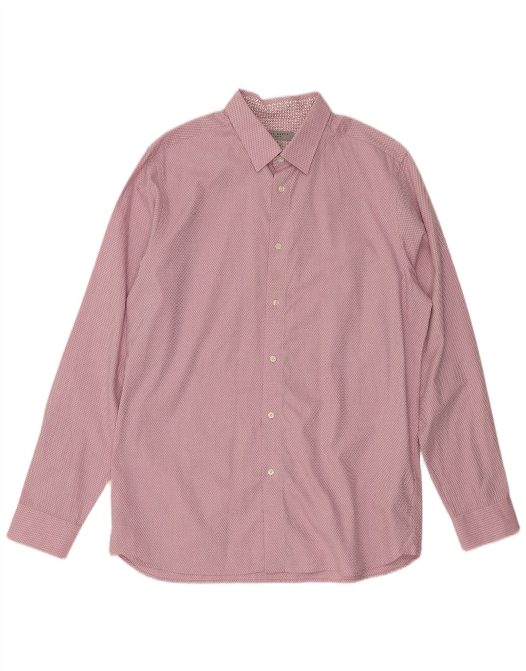 Ted Baker Camisa para hombre Talla 4 Grande Rosa Argyle/Diamond Algodón