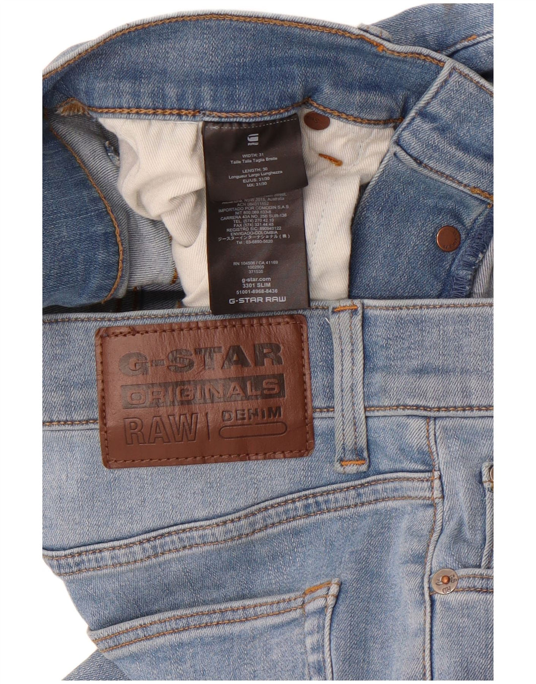 Vaqueros ajustados para hombre G-Star W31 L30 Algodón azul