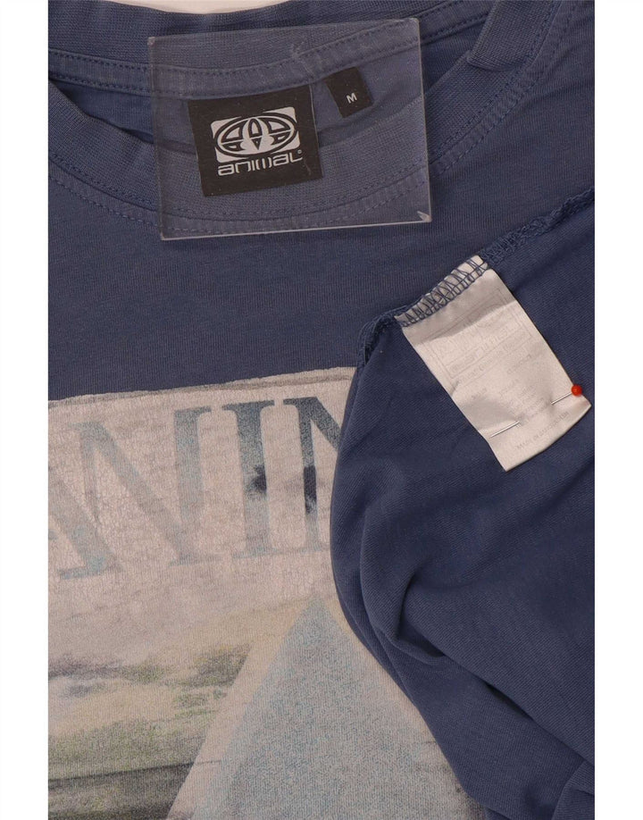 Animal - Camiseta gráfica para hombre, parte superior de algodón azul medio