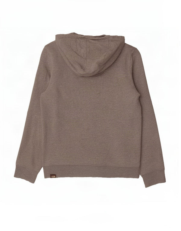 The North Face Boys Graphic Hoodie Jumper 11-12 Years Large Grey Flecked