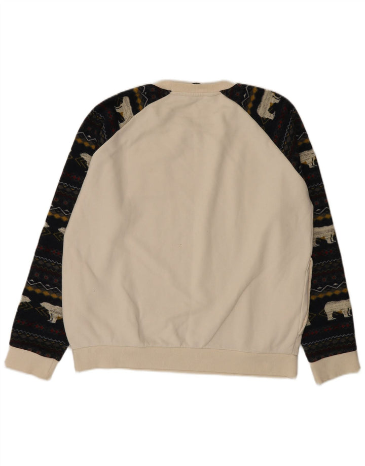 Jeep Sudadera para hombre Jumper Large White Fair Isle