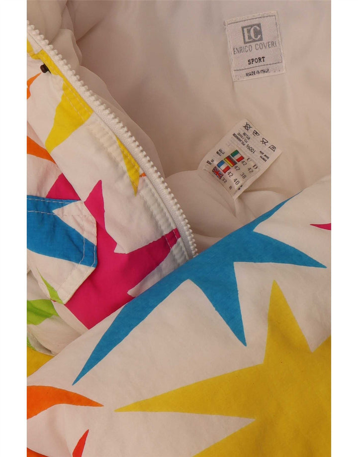 Enrico Coveri Mono de esquí con estampado abstracto para mujer, talla 8, talla pequeña, multicolor