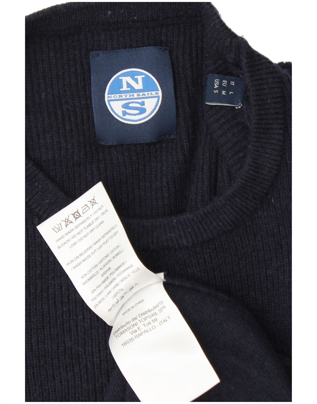 North Sails Jersey De Cuello Redondo Para Hombre De Algodón Azul Marino Medio