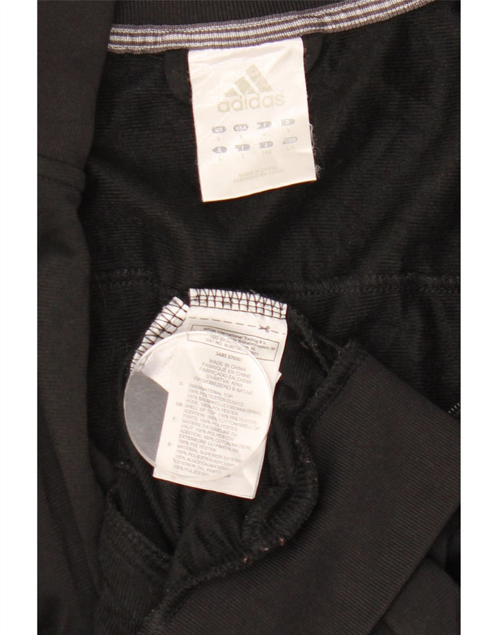 Adidas - Chaqueta de chándal para hombre, talla grande, poliéster negro